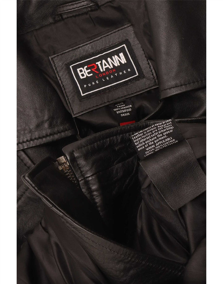 Bertanni Herre Læder Biker Jacket UK 38 Medium Sort