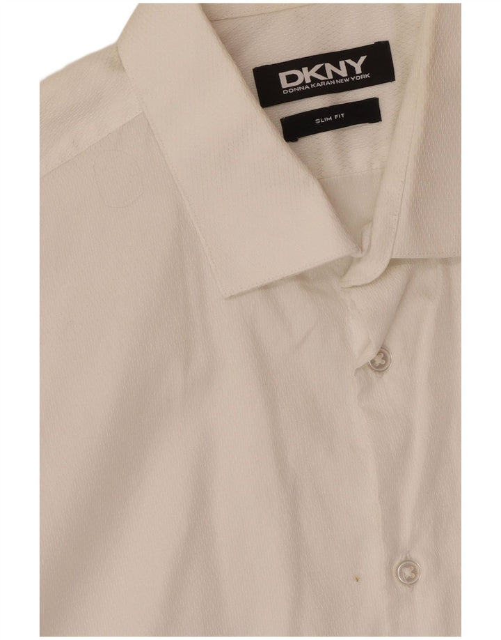 Dkny Herre Slim Fit Skjorte Medium Hvid Bomuld