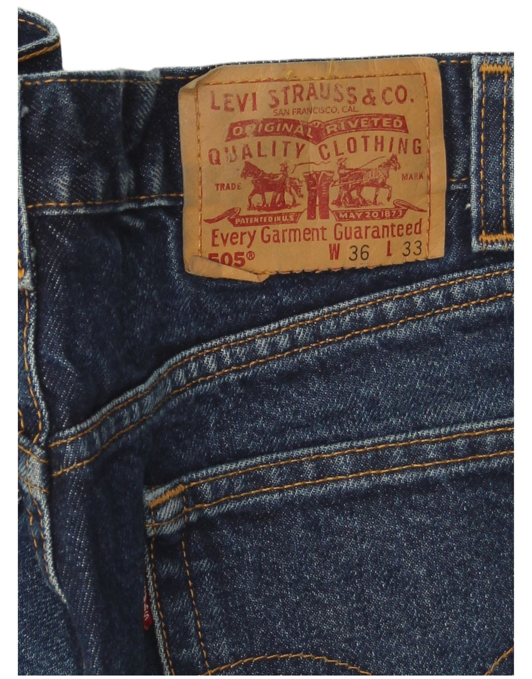 Levi's Herre 505 Straight Jeans W36 L33 Blå