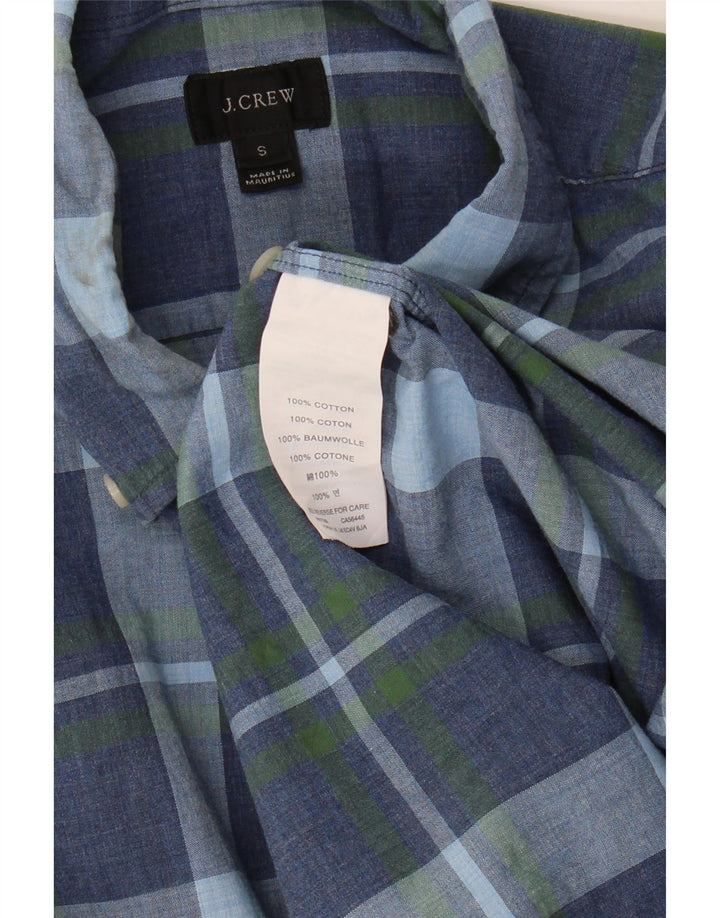 J. CREW Mens Shirt Small Blue Check Cotton