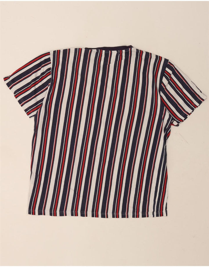 FILA Herre T-Shirt Top Medium Flerfarvet Stribet Bomuld