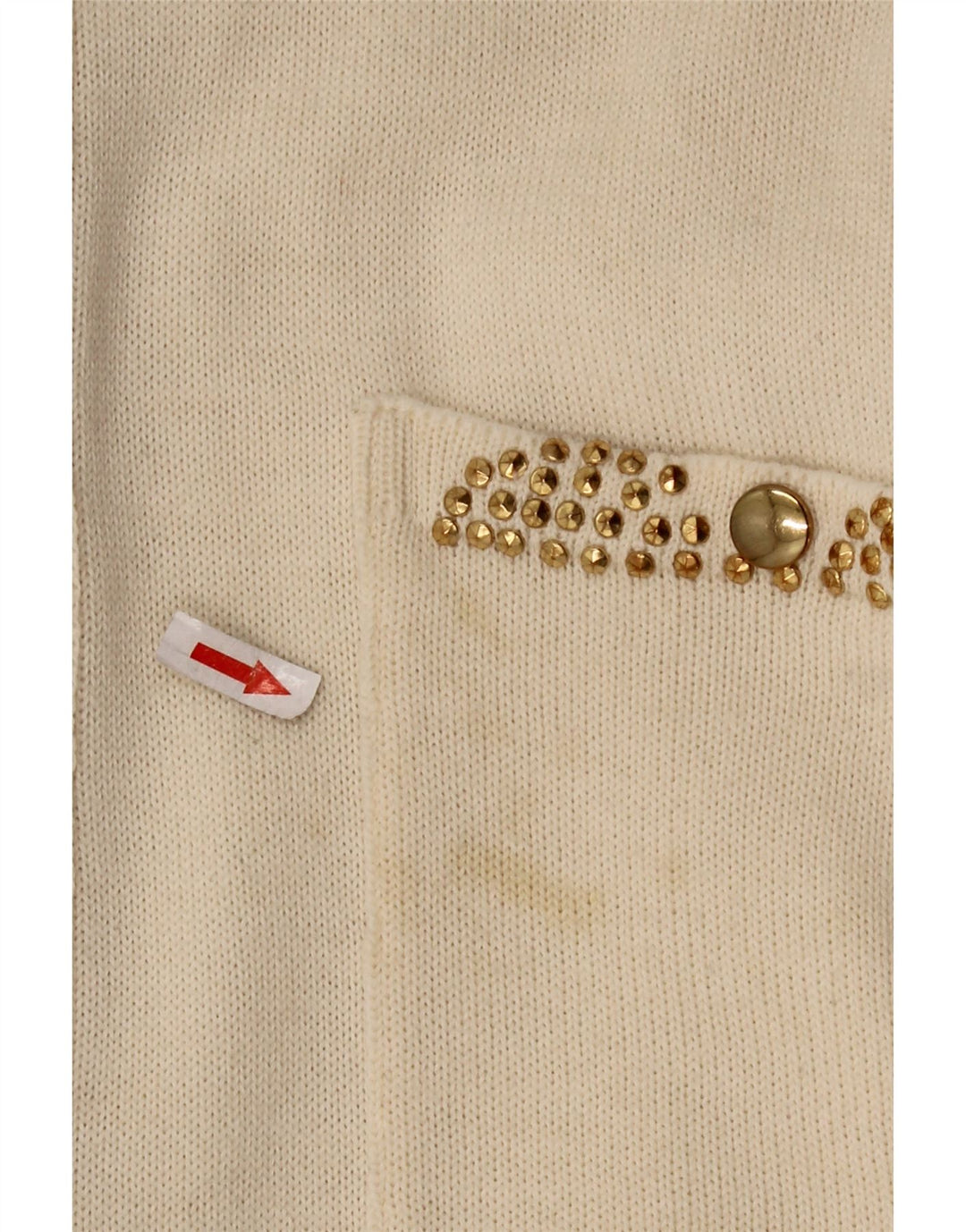 CIRO ESPOSITO Dame strik skjorte bluse UK 14 Large Off White Uld