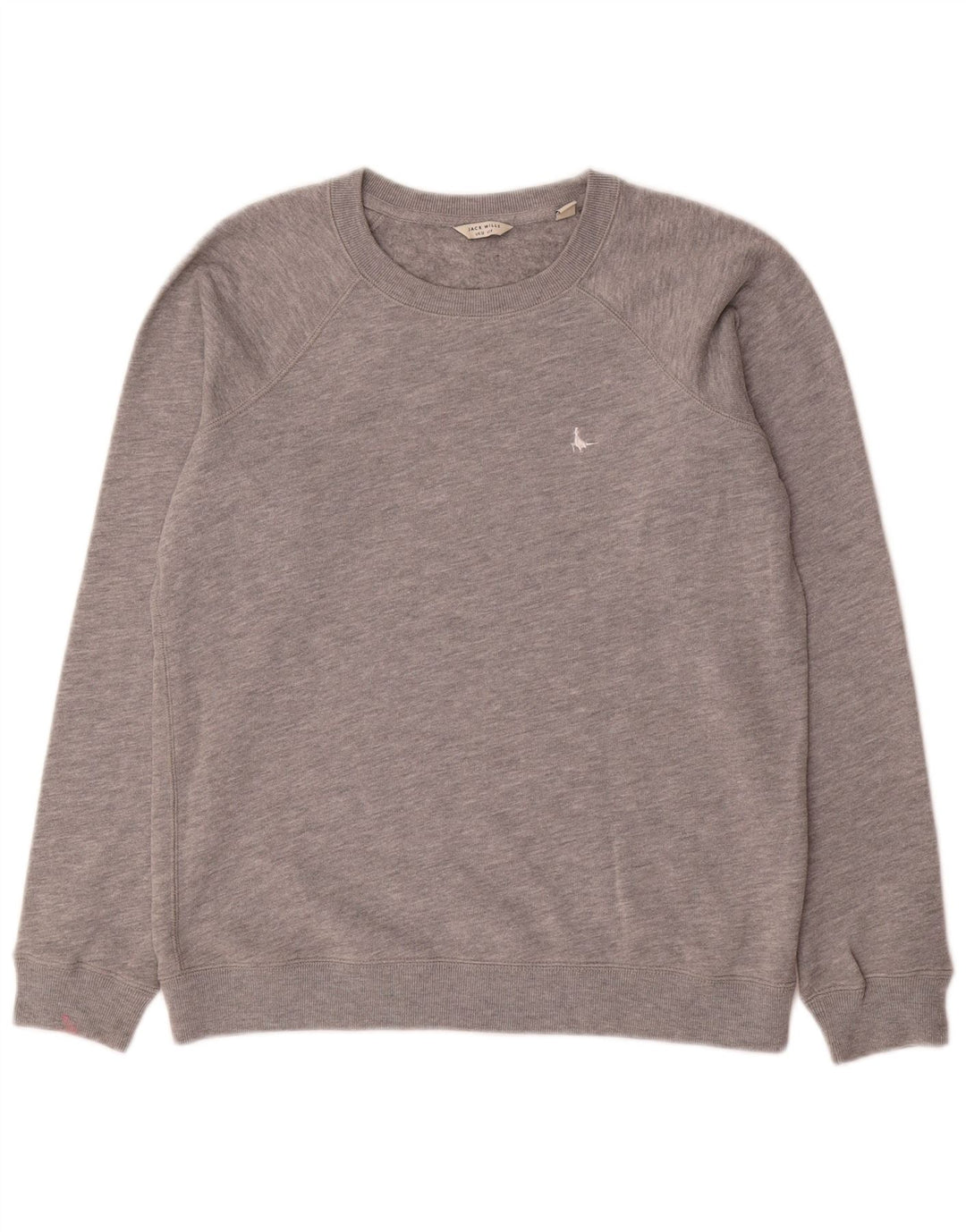 Jack Wills Dame Sweatshirt Jumper UK 12 Medium Grey Flecked Bomuld