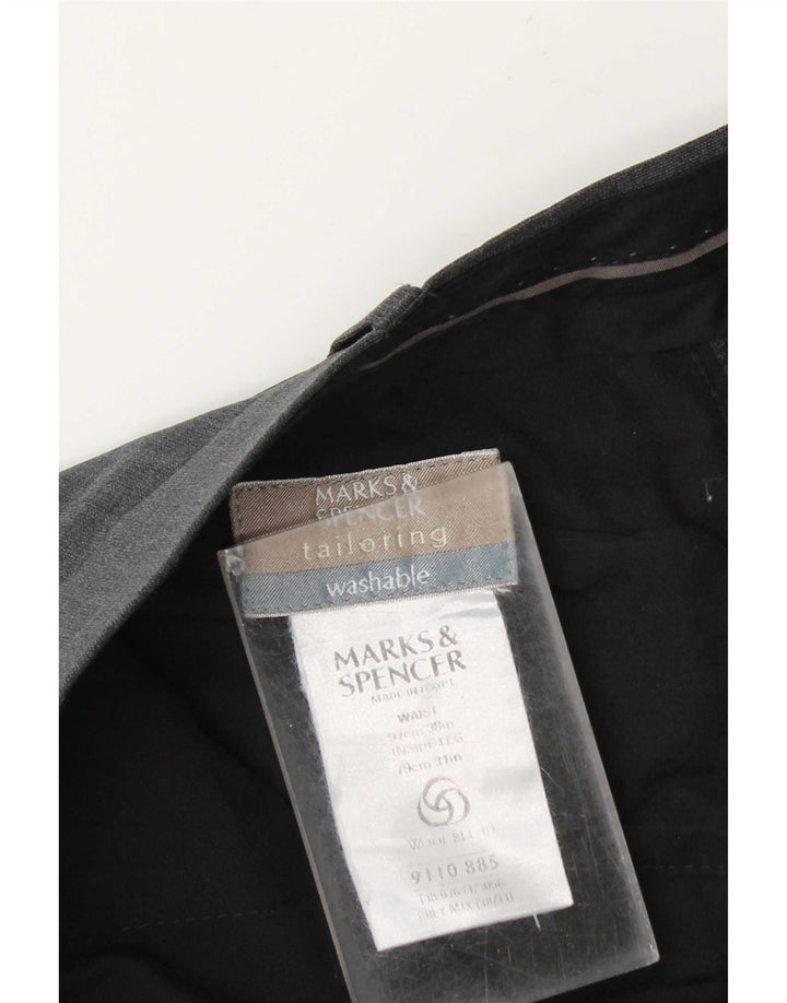 Marks & Spencer herre skræddersyet pasform jakkesætbukser W38 L31 grå polyester