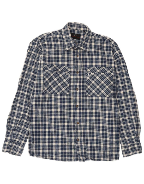 European Project Herre Overshirt Flanellskjorte Medium Blue Ternet Bomuld