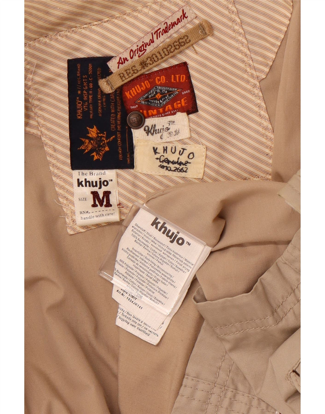 KHUJO Womens Utility Jacket UK 14 Medium Beige Bomuld