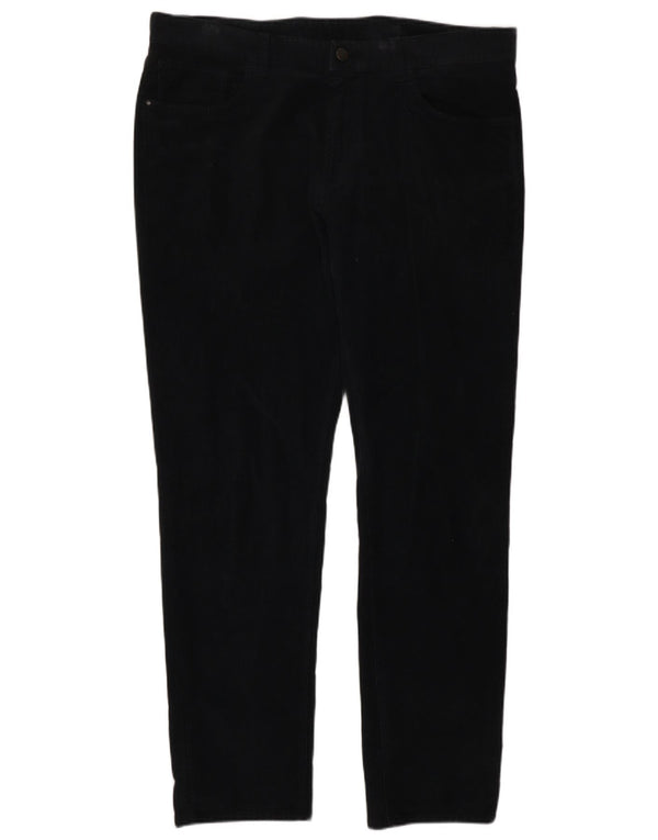 MASSIMO DUTTI Lige fløjlsbukser til mænd EU 44 Large W36 L30 Sort