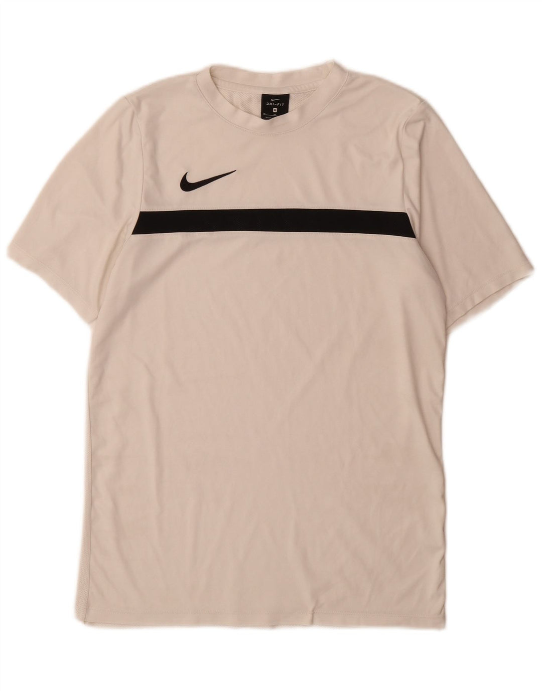 Nike Herre Dri Fit T-shirt Top Medium White Colourblock Polyester
