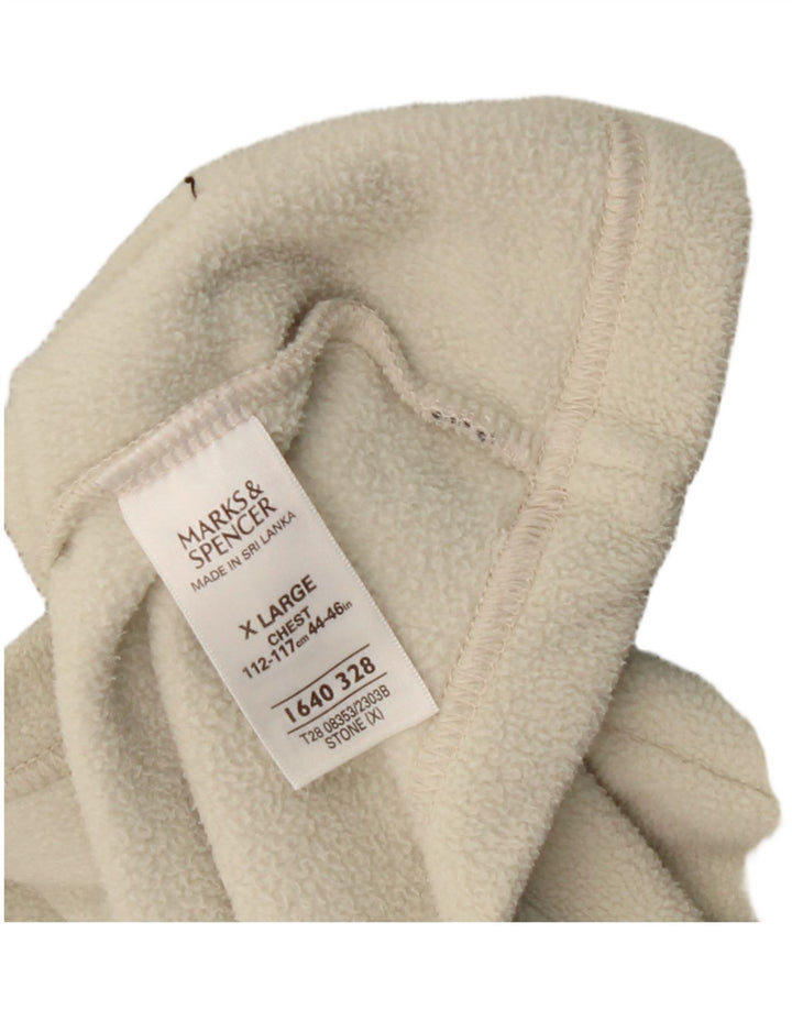 Marks & Spencer Herre Fleece Jumper XL Beige Polyester