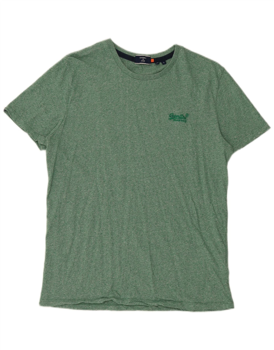 Superdry T-shirt top til mænd, stor grøn flækket bomuld