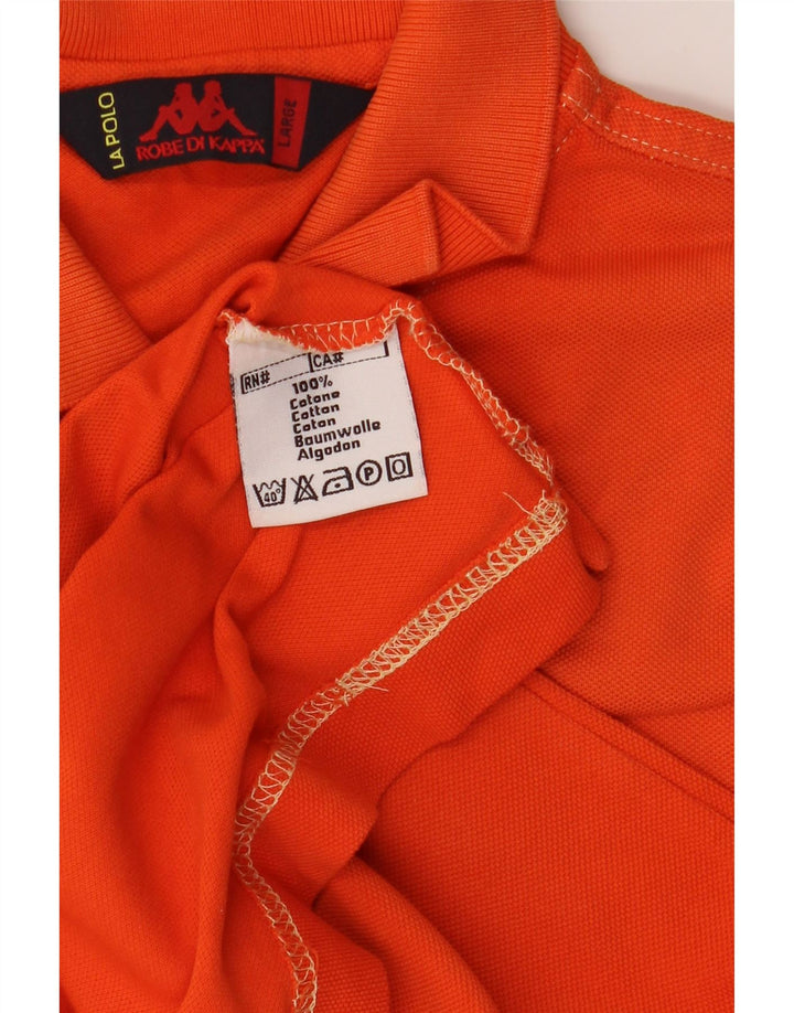Kappa herre poloskjorte stor orange bomuld