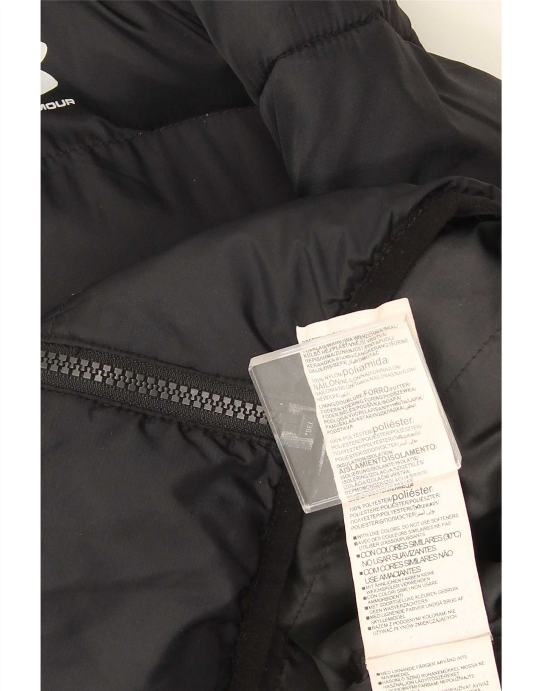 Under Armour drenge hættepolstret jakke 12-13 år sort nylon