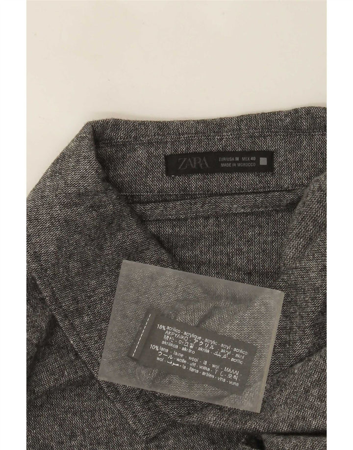 Zara Herre Overshirt Skjorte Medium Grå Akryl