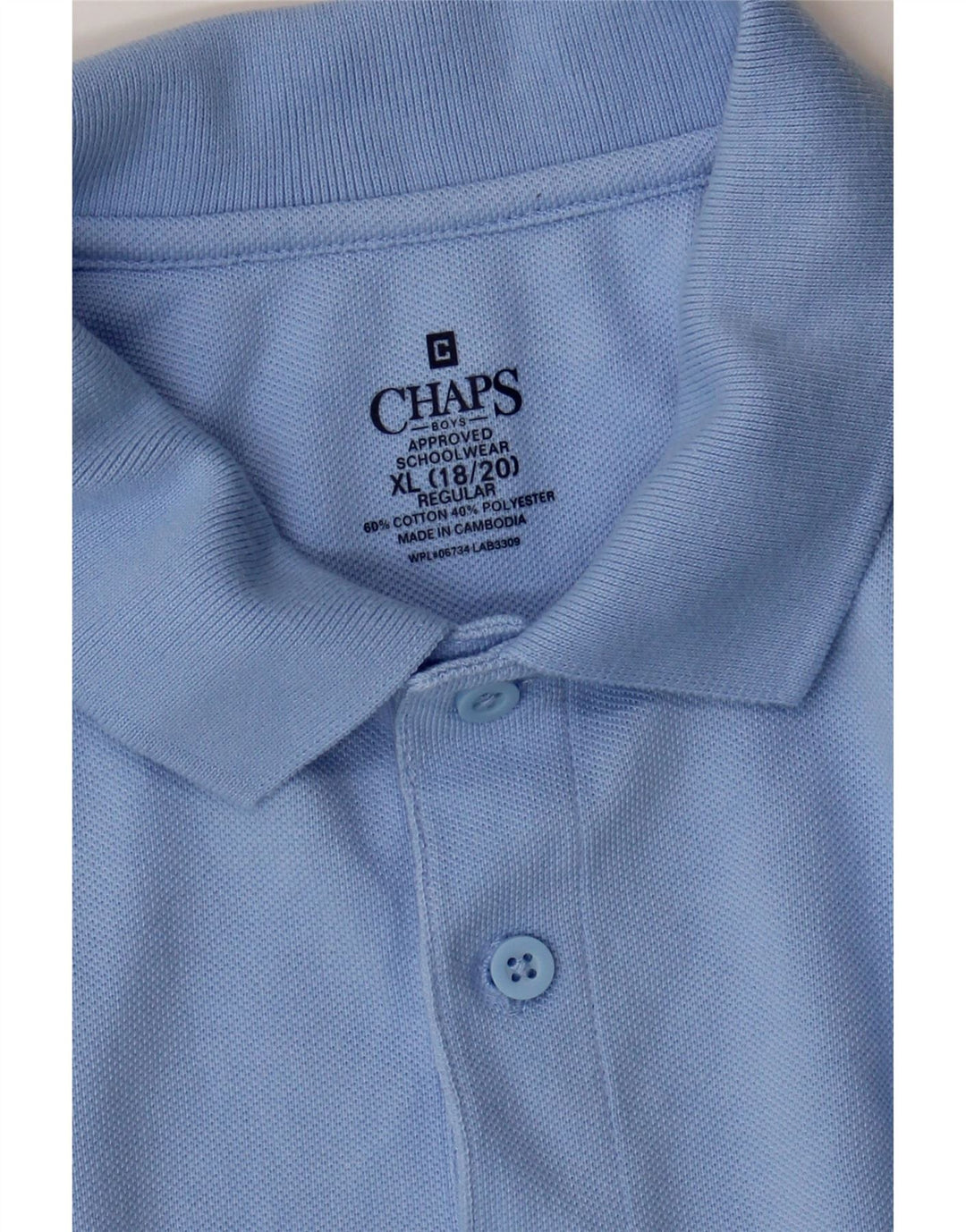 CHAPS Boys Polo Shirt 15-16 Years XL Blue Cotton Vintage Chaps and Second-Hand Chaps from Messina Hembry 