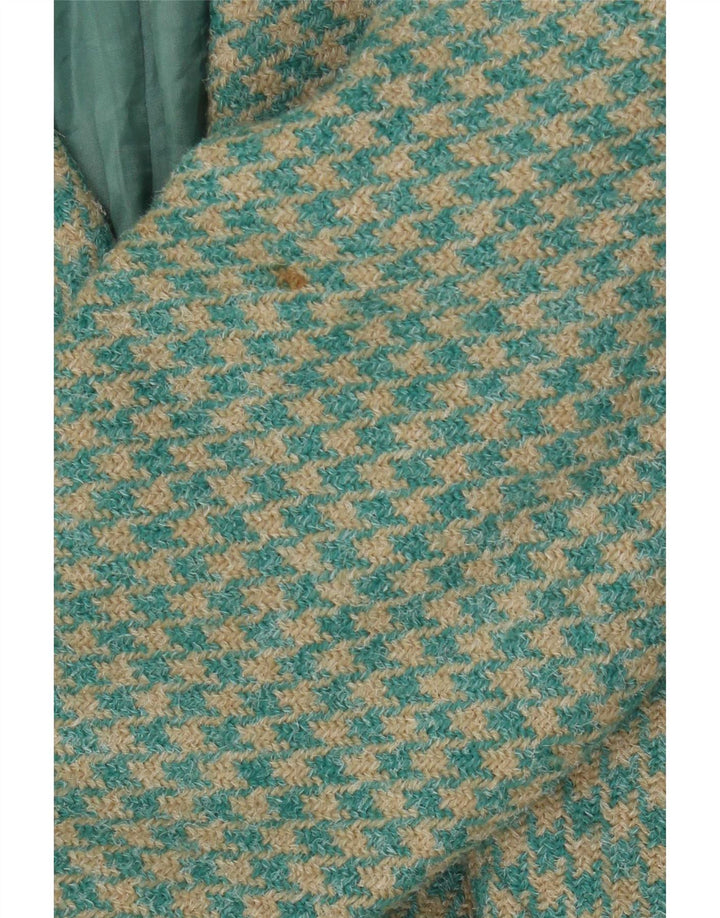 Igi & Womens 4-knaps blazerjakke IT 42 Medium Blue Houndstooth Uld