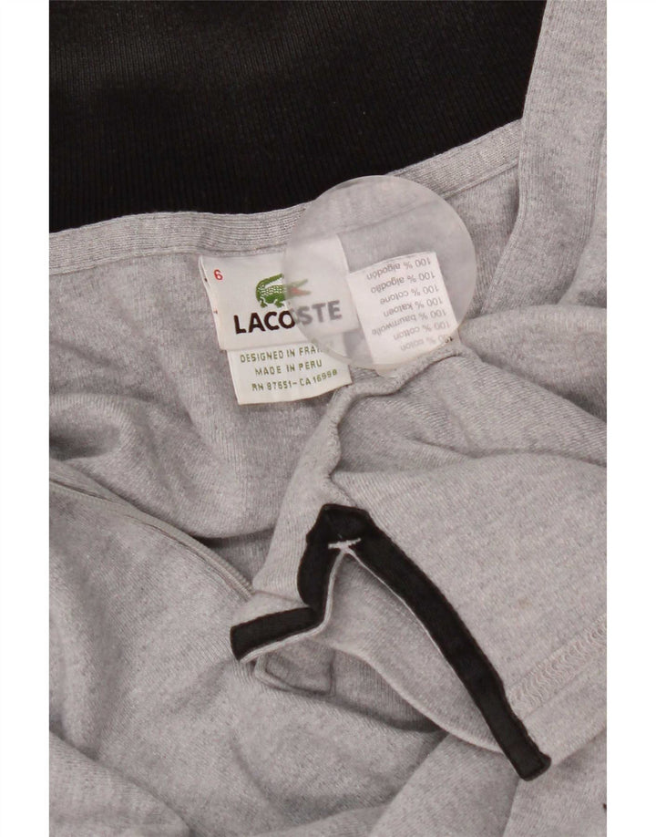 Lacoste Herre Zip Neck Jumper Sweater Størrelse 6 XL Grå Bomuld