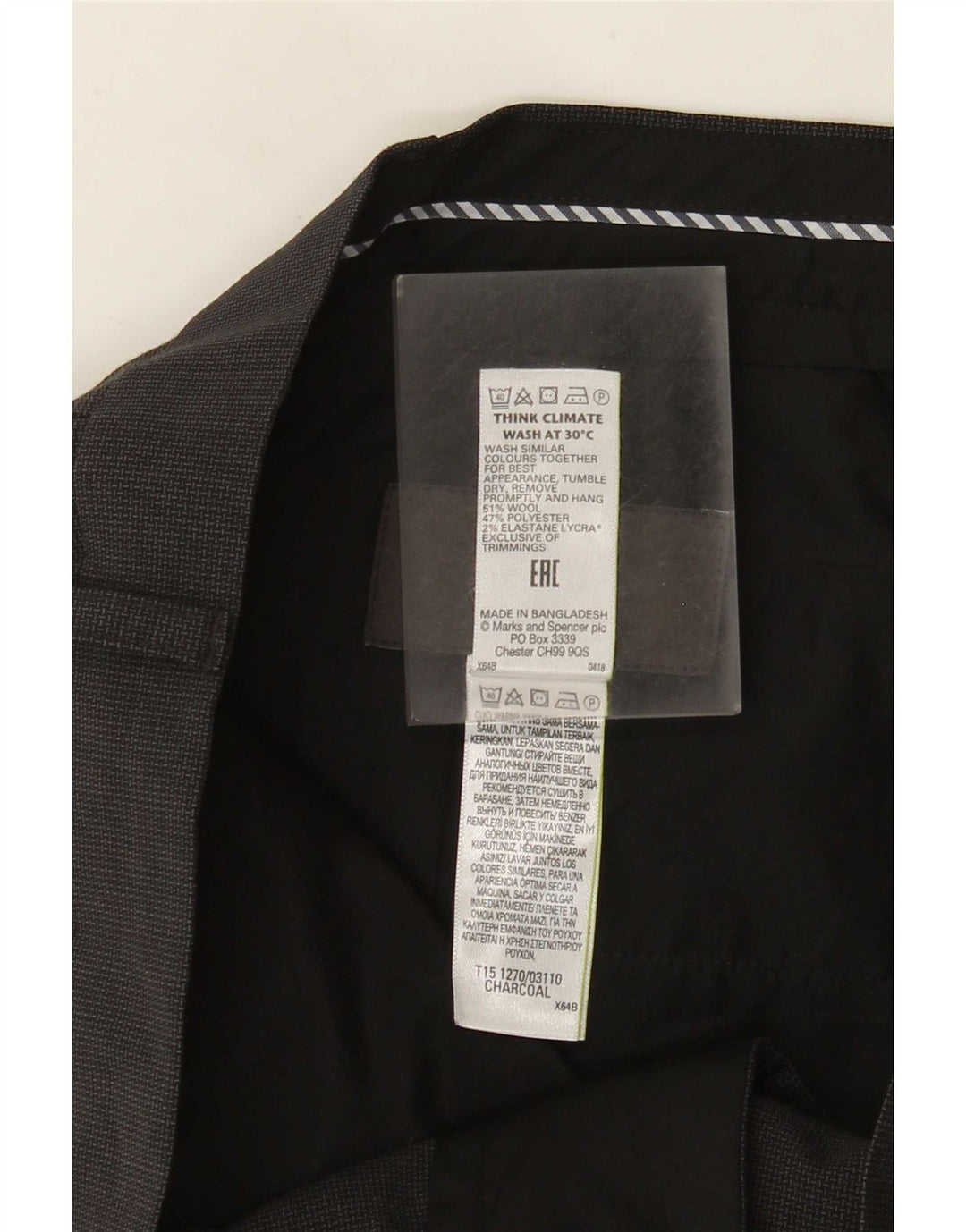 Marks & Spencer Herre lige jakkesætsbukser W38 L31 Grå uld