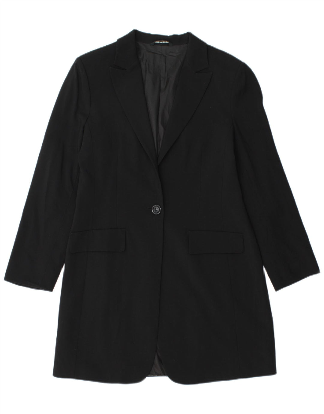 Vintage Dame Longline 1 Knap Blazer Jacket IT 46 Large Black