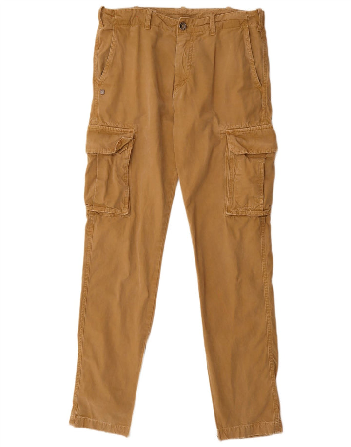40Weft Herre Slim Cargo Trousers IT 46 Small W32 L33 Beige Bomuld