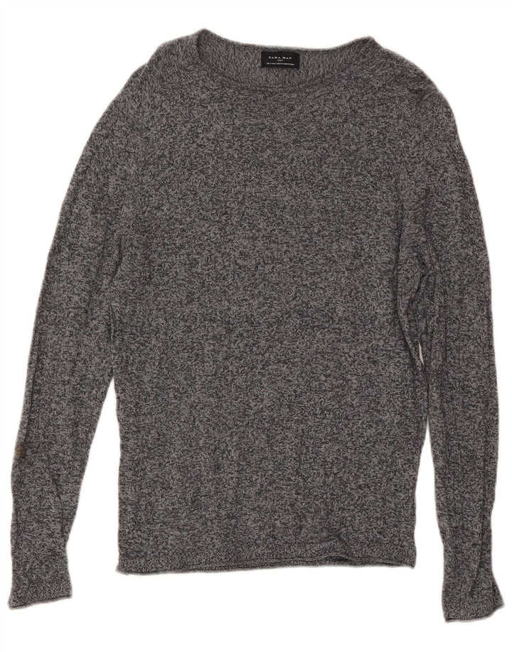 Zara Herre Top Langærmet Lille Grå Flecked