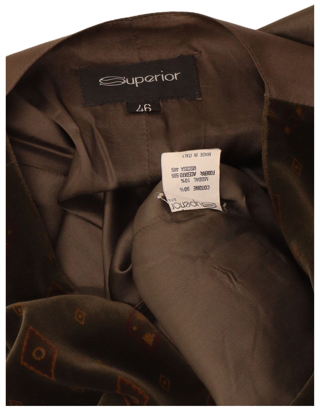 Superior kvinders vest IT 46 Large Brun Geometrisk Bomuld