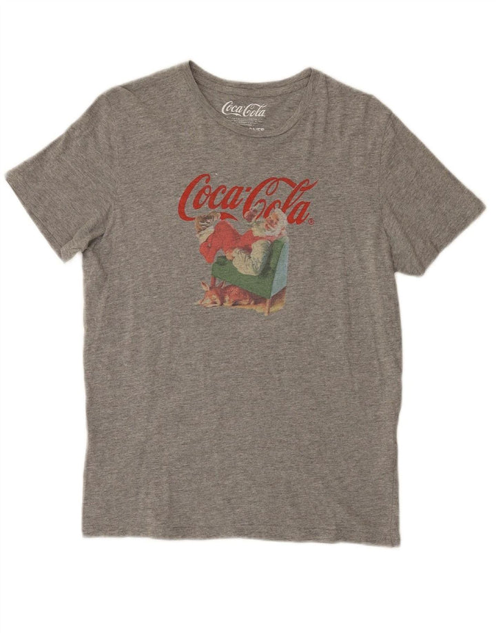 JACK & JONES Mens Coca-Cola Regular Fit Graphic T-Shirt Top Medium Grey Vintage Jack & Jones and Second-Hand Jack & Jones from Messina Hembry 