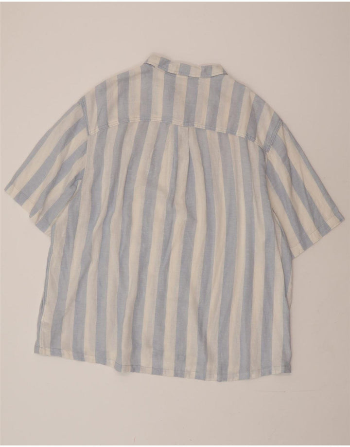 LEE Kortærmet Herre, Relaxed Fit Pullover Shirt 2XL Blå Stribet hør