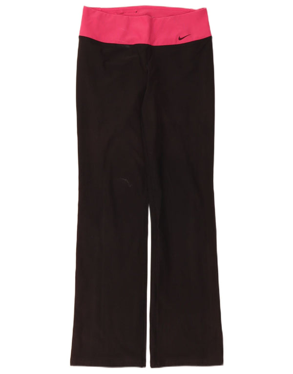 Nike Dame Dri Fit Leggings UK 12 Medium Sort Colourblock