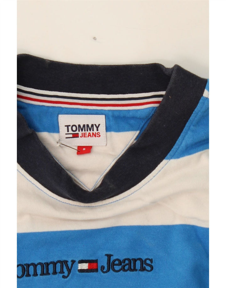TOMMY HILFIGER Womens Oversized Graphic T-Shirt Top UK 10 Small Blue Vintage Tommy Hilfiger and Second-Hand Tommy Hilfiger from Messina Hembry 
