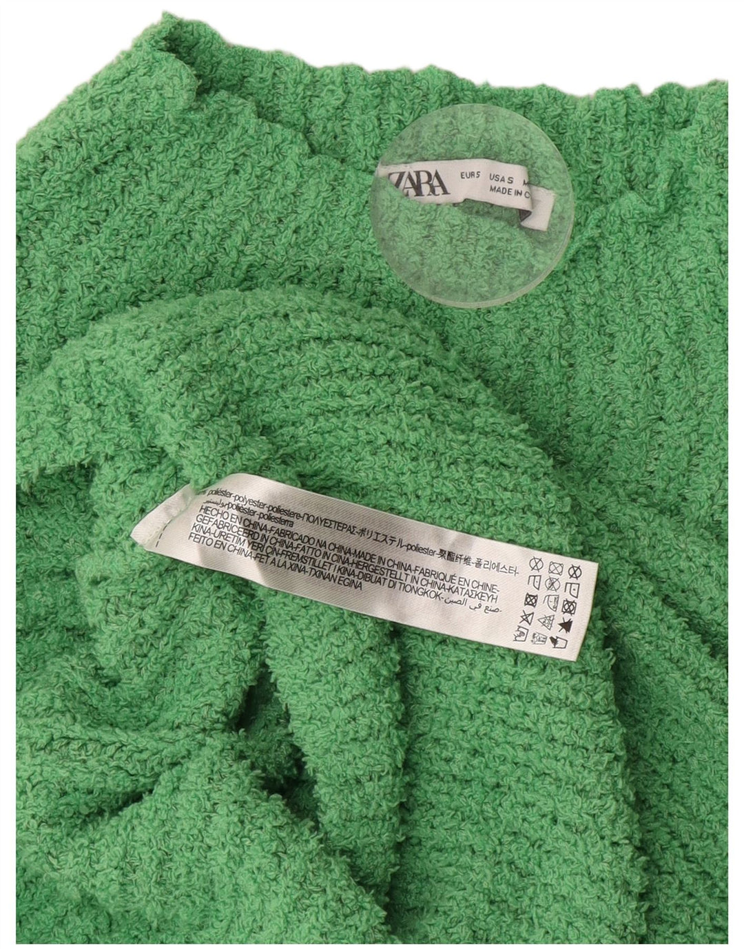 Zara Dame Turtle Neck Jumper Sweater UK 10 Small Green Polyester