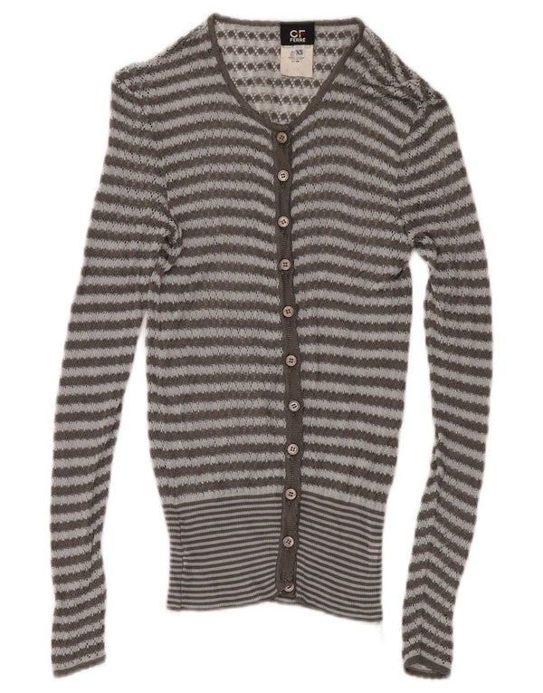 GF FERRE Dame Se Through 2-delt sæt UK 4 XS Gråstribet