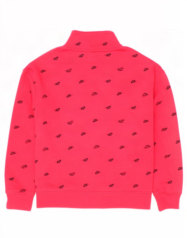 Nike piger grafisk sweatshirt med 1/4 lynlås 6-7 år stor rød bomuld