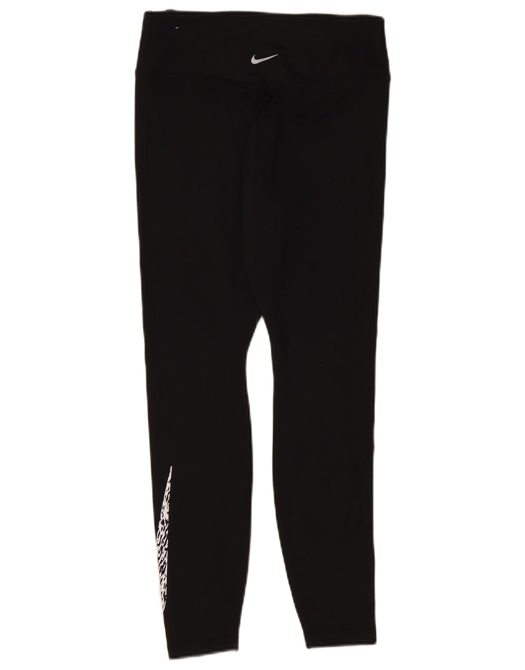 NIKE Dri Fit grafiske leggings til kvinder UK 12 Medium Black Polyester