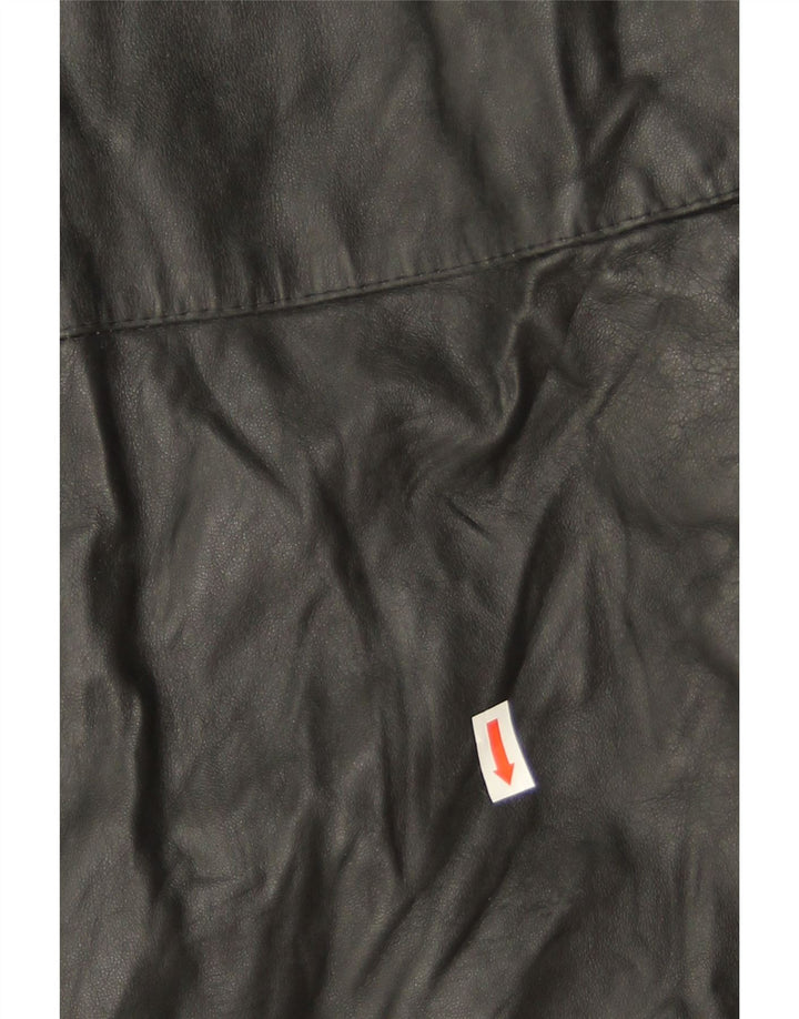 Vintage oversize læderfrakke til kvinder IT 46 Stor sort læder