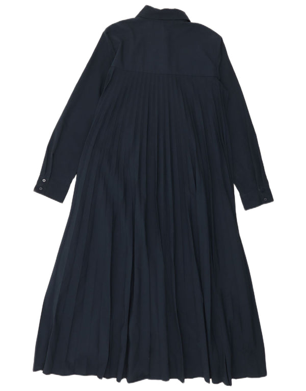 Zara Kvinders Oversized Skjortekjole UK 6 XS Marineblå Polyester