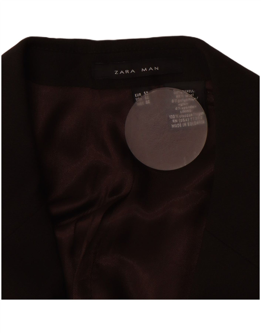 ZARA Herre 2-knaps blazerjakke EU 54 XL Brun Uld