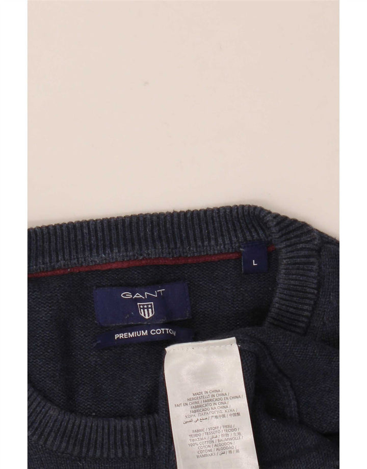 Gant herre rund hals sweater stor marineblå bomuld