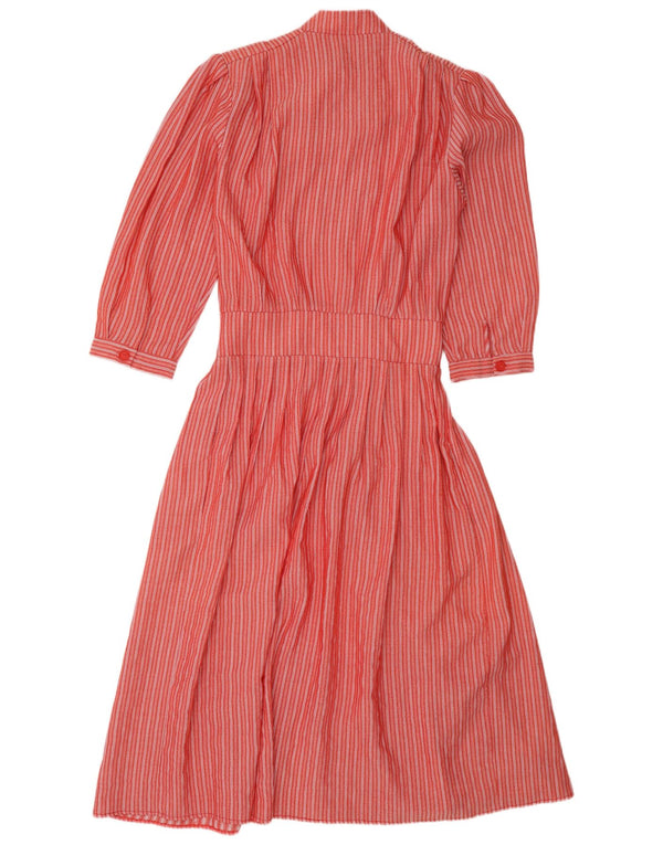 Molly Bracken kvinders 3/4-ærmede tekjole UK 14 Medium rødstribet retro