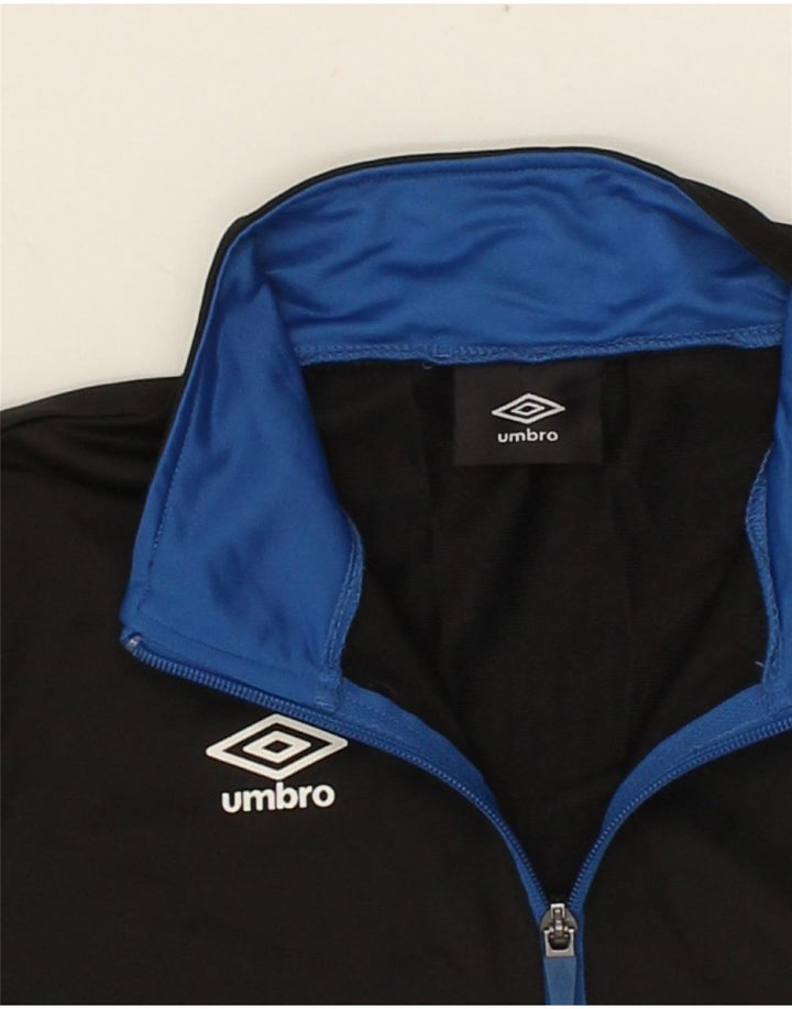UMBRO Boys Graphic Tracksuit Top Jacket 13-14 Years Navy Blue Colourblock Vintage Umbro and Second-Hand Umbro from Messina Hembry 