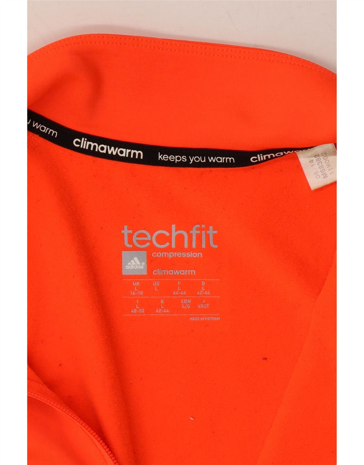 ADIDAS Womens Climawarm Pullover Tracksuit Top UK 16/18 Large Orange Vintage Adidas and Second-Hand Adidas from Messina Hembry 