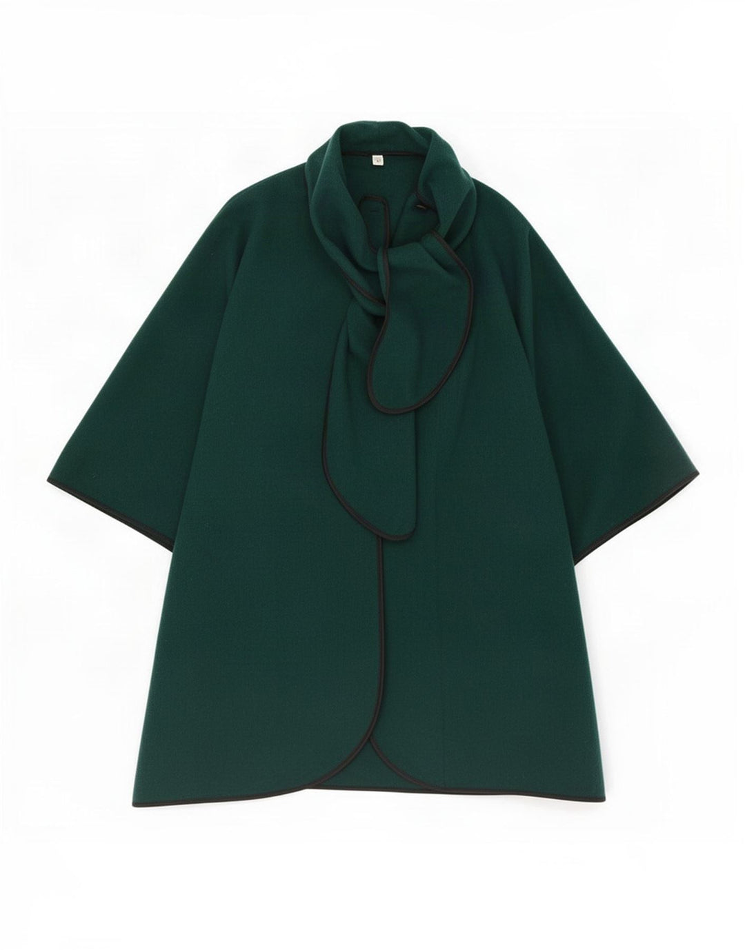 Vintage Dame Front Tie Capelet Coat UK 14 Medium Green