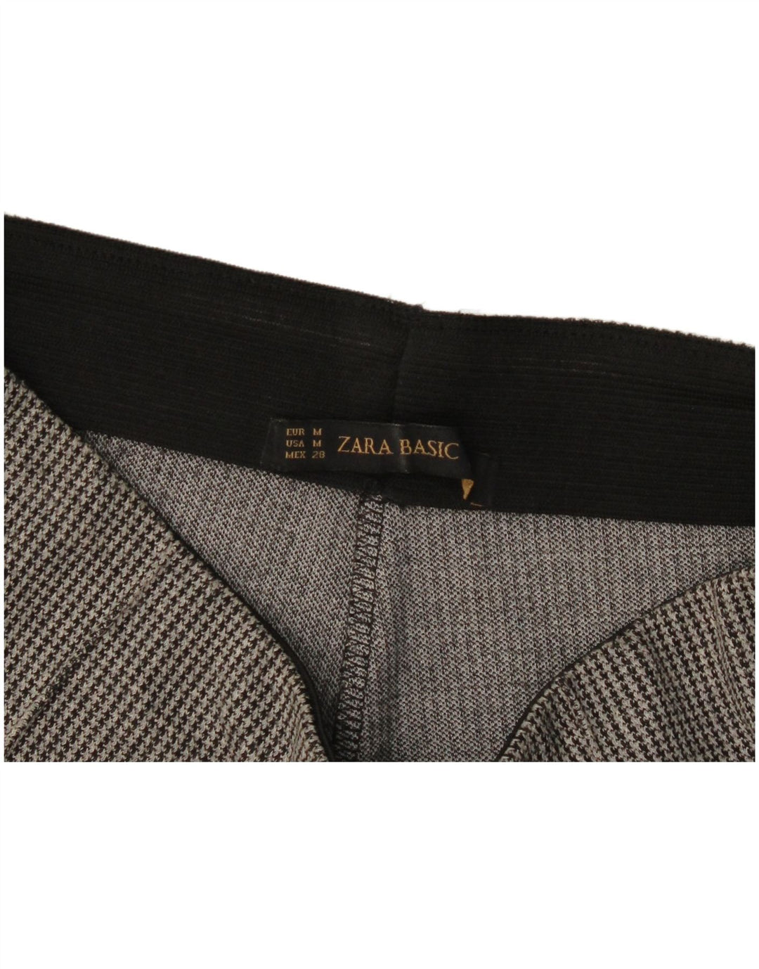 Zara Dame Stigbøjle Casual Bukser UK 12 Medium Grey Houndstooth