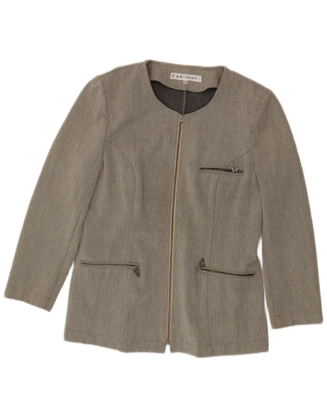 Zabaione Dame Blazer Jakke IT 42 Medium Grey Pinstripe