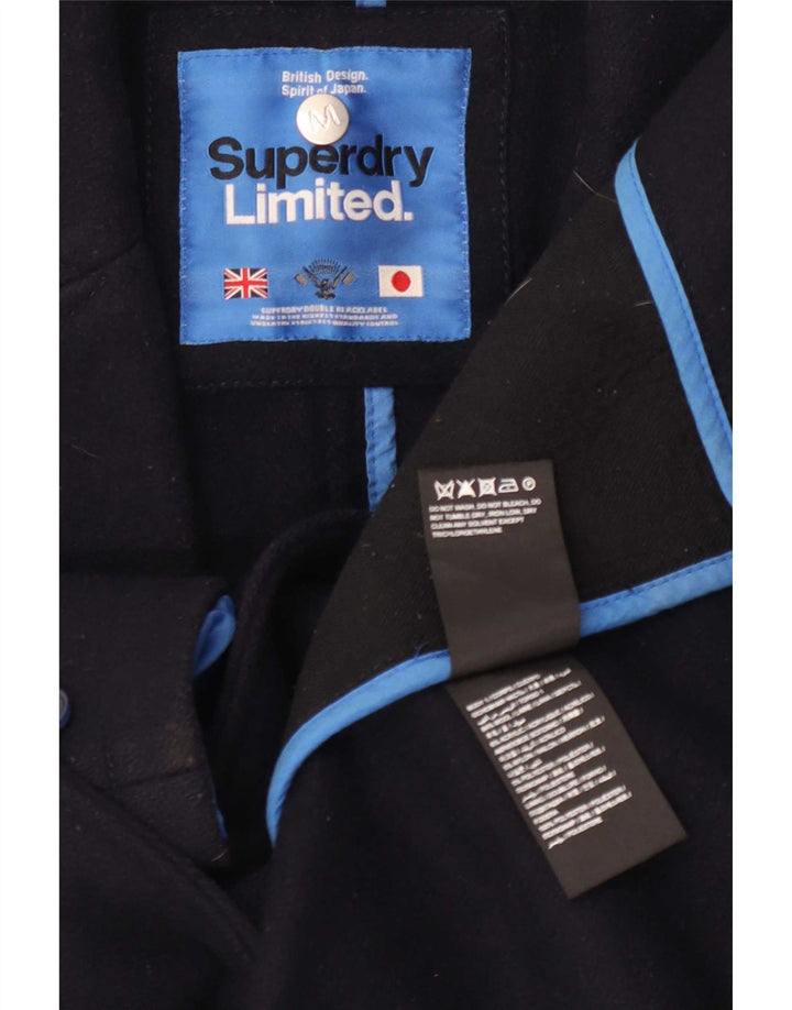 Superdry Overfrakke til mænd UK 38 Medium Marineblå Colourblock Uld