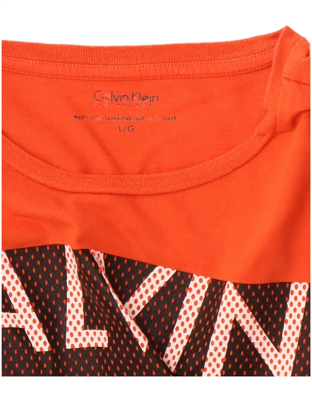 CALVIN KLEIN Herre Grafisk T-Shirt Top Stor Orange