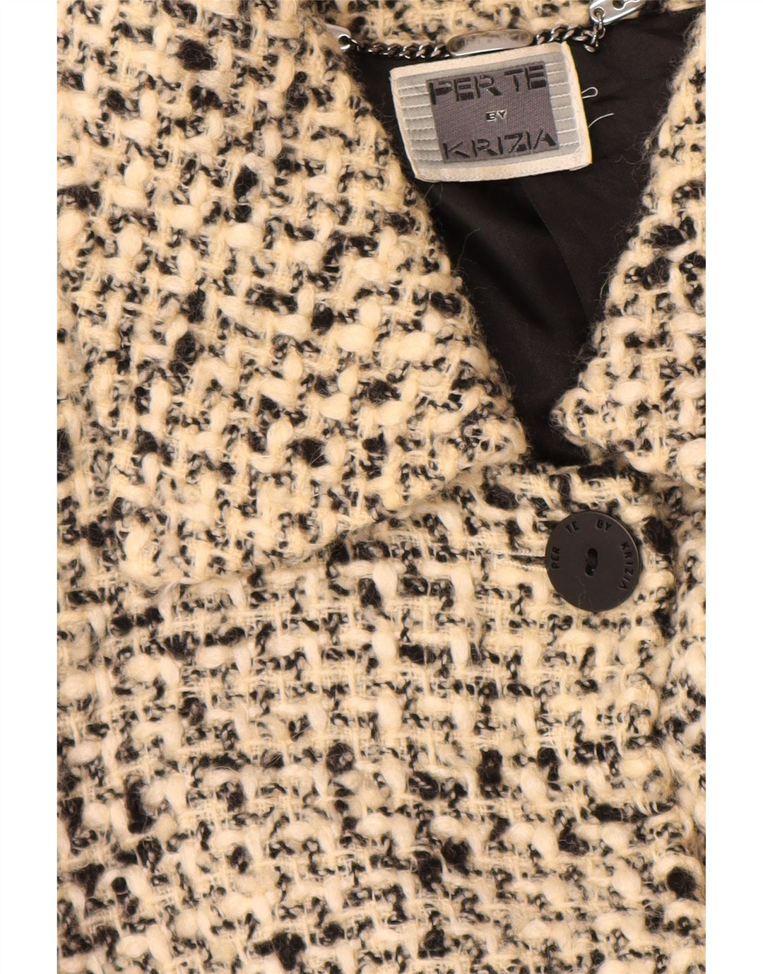 PERTE BY KRIZIA Oversized overfrakke til kvinder størrelse 21 Medium Beige Flecked