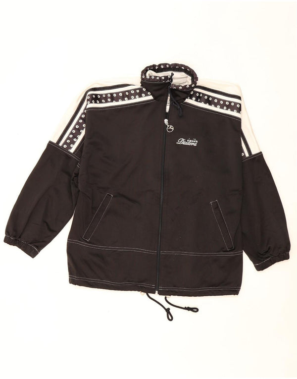DIADORA Grafisk træningsdragt topjakke til kvinder UK 10 Small Black Colourblock