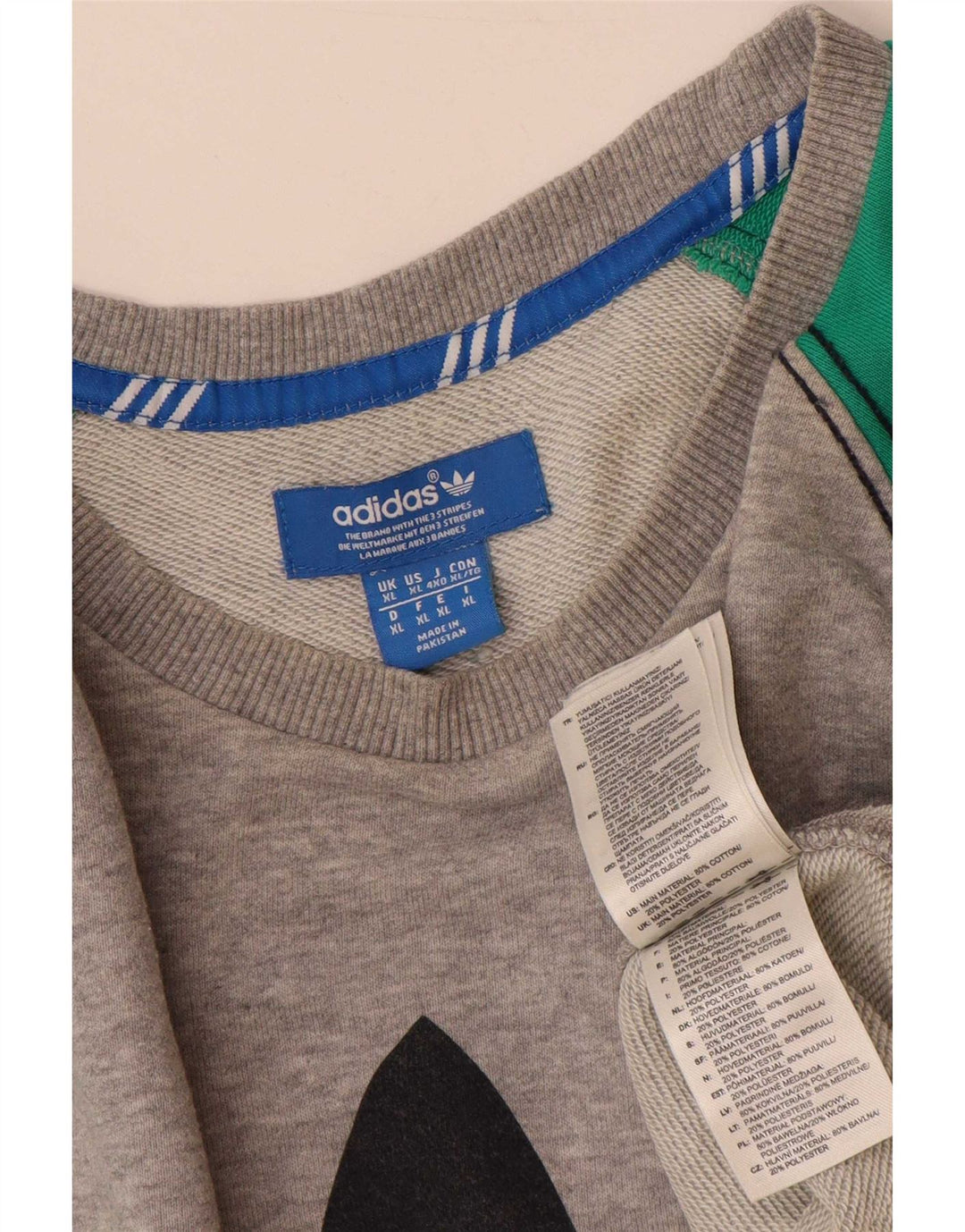 Adidas Graphic Sweatshirt Jumper XL Grå Colourblock Bomuld