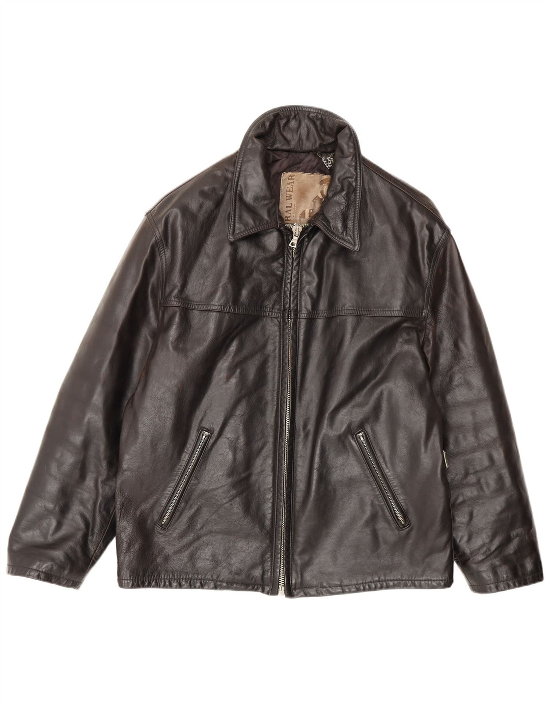 Conbipel Herre Natural Wear Læderjakke UK 38 Medium Brun Læder