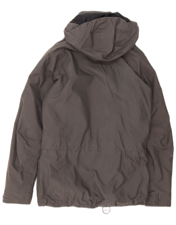 Jack Wolfskin Dame Hætte Oversized Windbreaker Jacket UK 8 Small Grey